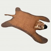 Felted Brown Bear Mat