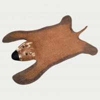 Felted Brown Bear Mat