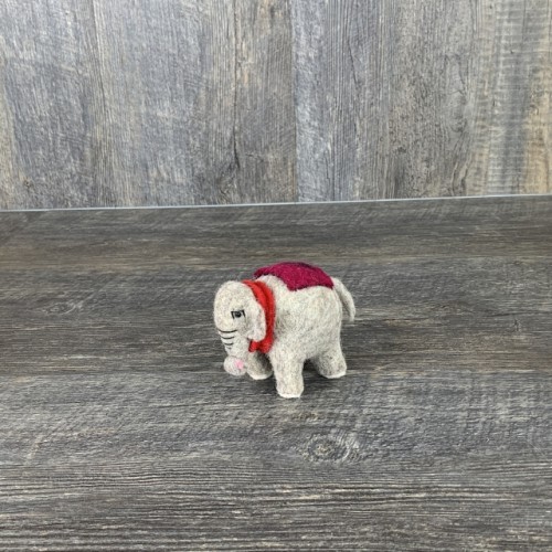 Wet Light Brown Felted Elephant