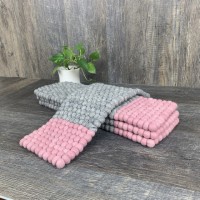 Gray Pink Ball Table Runner