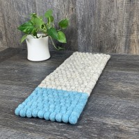 Turquoise Gray Ball Table Runner