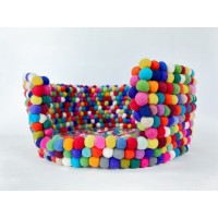 Multi Color Pom Pom Dog Bed 20x10 Inches