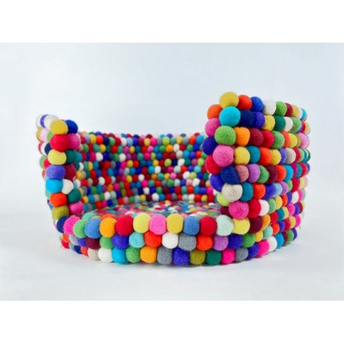 Multi Color Pom Pom Dog Bed 20x10 Inches