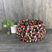 Assorted Mix-Max Felted Ball Basket  18x8.5 Inches