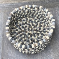 Natural Felted Ball Basket 18x8.5 Inches