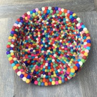 Multi Color Pom Pom Dog Bed 20x10 Inches