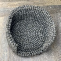 Gray Color Pom Pom Dog Bed 20x10 Inches