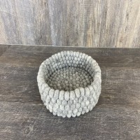 Light Grey Felt Ball Basket 11x4 Inches