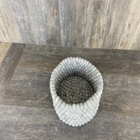 Light Gray Felt Ball Basket 11.5x6 Inches