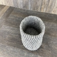 Light Gray Felt Ball Basket 11.5x7.75 Inches