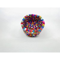 Assorted Mix-Max Felt Ball Basket 11.5x6 Inches