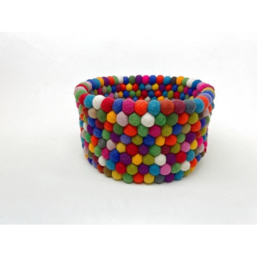 Assorted Mix-Max Felt Ball Basket 11.5x6 Inches