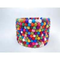 Assorted Mix-Max Felt Ball Basket 11.5x7.75 Inches