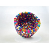 Assorted Mix-Max Felt Ball Basket 11.5x7.75 Inches