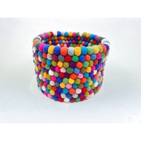 Assorted Mix-Max Felt Ball Basket 11.5x7.75 Inches