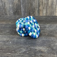 Bluish Round Felt Ball Trivet