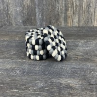 Black and White Round Felt Ball Trivet