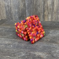 Red Tie Dye Felt Square Trivet 