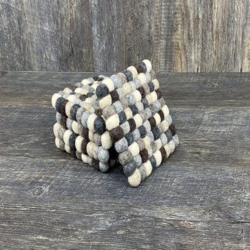 Felted Natural Brown Square Trivet