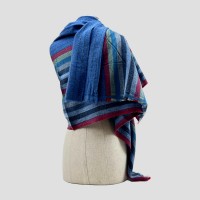 Luxurious Blue and more Stripe Cashmere Shawl - Soft, Warm, and Stylish, 100% Cashmere