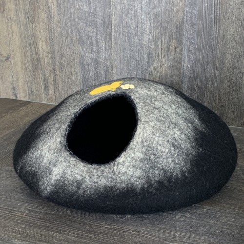 Yellow Cat Felted Cat Cave