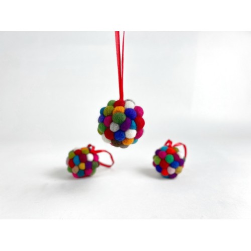 Assorted multi color Ball Christmas Ornament. 