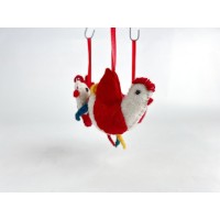 Assorted color Chicken Christmas Ornament. 