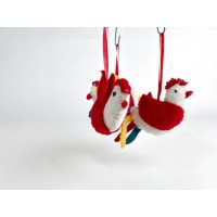 Assorted color Chicken Christmas Ornament. 
