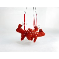 Rain Deer Christmas Ornament orange color.