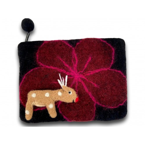 Reindeer Felted Coin Purse