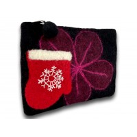 Red Mitten Felted Coin Purse