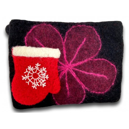 Red Mitten Felted Coin Purse