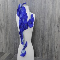 20 Flower Garland Scarf Cobalt Blue