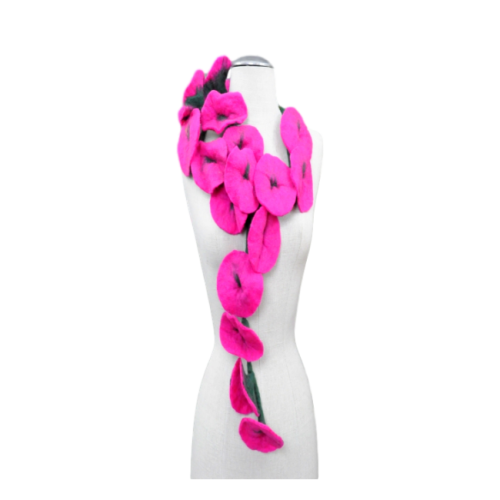 20 Flower Garland Scarf Pink