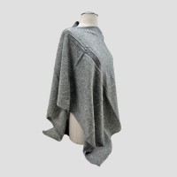 Shoulder Neck Gray Poncho