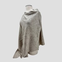 Shoulder Neck Light Gray Handmade Cashmere Poncho