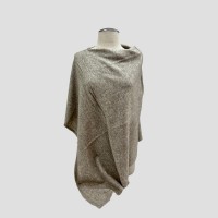 Shoulder Neck Light Gray Handmade Cashmere Poncho