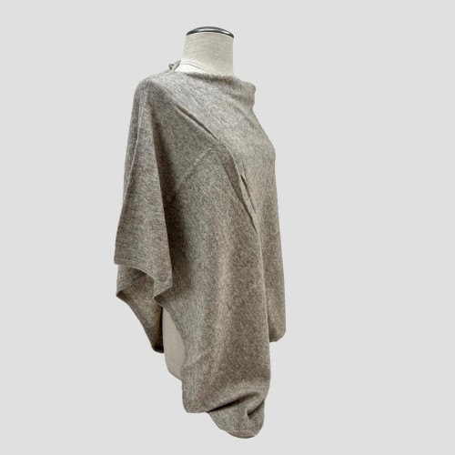 Shoulder Neck Light Gray Handmade Cashmere Poncho