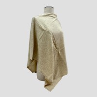 Off-white Shoulder Neck Handmade Cashmere Poncho