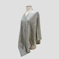 Light Gray V-Neck Handmade Cashmere Poncho